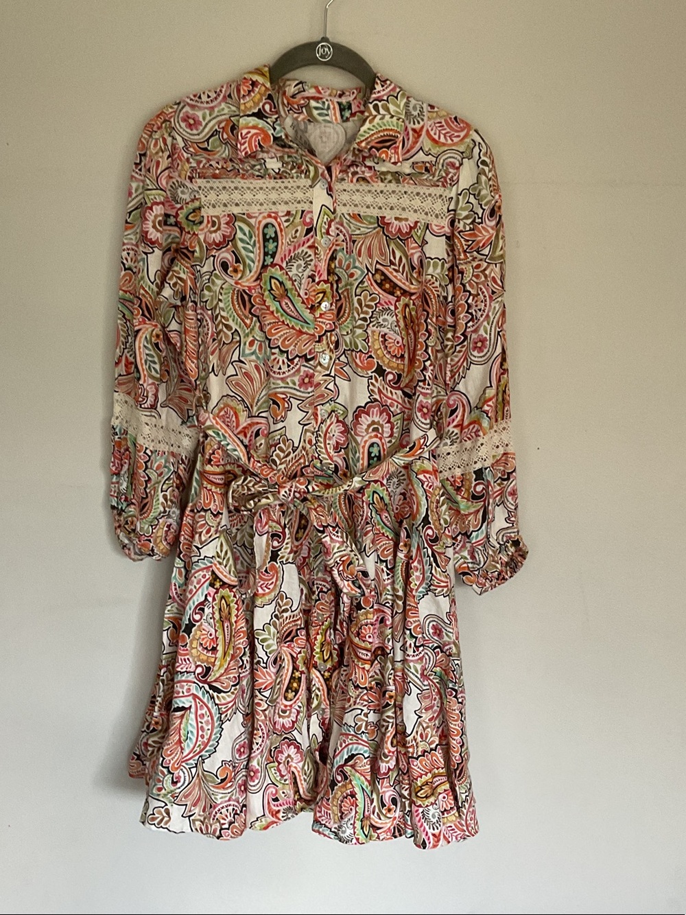 Hale Bob 100% linen dress Keana paisley print Mini dress women’s XS
